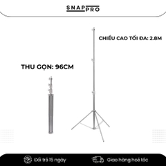 Chân Đèn Studio Inox 2.8m – Chân Đèn Flash / Softbox Tải Trọng 10kg, Chân Đèn Livestream