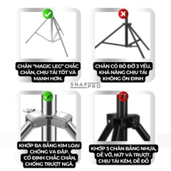 Chân Đèn Studio Inox 2.8m – Chân Đèn Flash / Softbox Tải Trọng 10kg, Chân Đèn Livestream