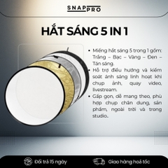 Hắt Sáng 5 Trong 1 110cm – Tấm Tản Sáng Chụp Ảnh, Quay Phim Studio (Trắng/Bạc/Vàng/Đen/Xuyên Sáng)