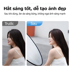 Hắt Sáng 5 Trong 1 110cm – Tấm Tản Sáng Chụp Ảnh, Quay Phim Studio (Trắng/Bạc/Vàng/Đen/Xuyên Sáng)