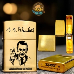 Vỏ Case Zippo Đồng Nguyên Khối Mẫu Người Sáng Lập ZP, Quà Tặng Sưu Tầm