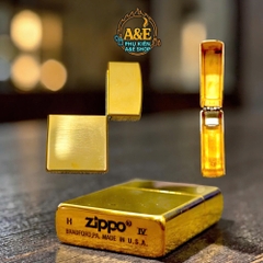 Vỏ Case Zippo Đồng Nguyên Khối Khắc Hình Rồng Và Rắn, Quà Tặng Sưu Tầm