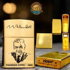 Vỏ Case Zippo Đồng Nguyên Khối Mẫu Người Sáng Lập ZP, Quà Tặng Sưu Tầm