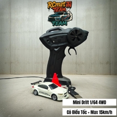 Xe Ô Tô Điều Khiển Từ Xa Mini Tỷ Lệ 1/64 – 4WD Drift Tốc Độ Cao 15Km/h, Đèn LED, Tần Số 2.4GHz – Xe Đua Bàn Làm Việc Cho Người Lớn Và Trẻ Em
