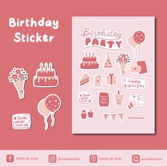 Sticker Sinh Nhật dễ thương trang trí thiệp, sổ tay, … MADE BY AHN thiết kế