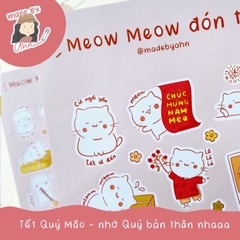 Sticker Tết - Meow Meow đón Tết - MADE BY AHN thiết kế