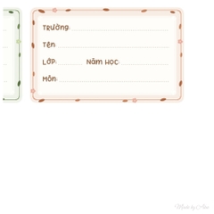 Set 12 Nhãn vở BOTANICAL Thực Vật - In tên theo yêu cầu | MADE BY AHN