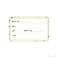 Set 12 Nhãn vở BOTANICAL Thực Vật - In tên theo yêu cầu | MADE BY AHN