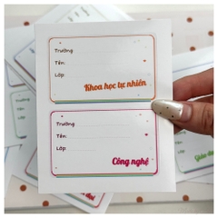 Nhãn vở Y2K DOODLE môn học đầy đủ lớp 1-12 - In tên theo yêu cầu