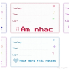 [NEW 2026] Nhãn vở PIXEL ART - dành riêng cho game thủ, fan retro Mario, Tetris, Pac-Man, In thông tin theo yêu cầu