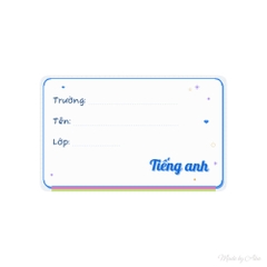 Nhãn vở Y2K DOODLE môn học đầy đủ lớp 1-12 - In tên theo yêu cầu