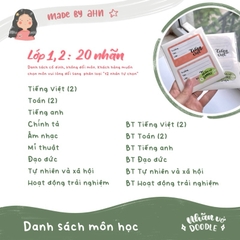 [NEW 2025] Nhãn vở DOODLE (môn học) lớp 1-12 - In tên theo yêu cầu - MADE BY AHN