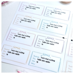 [NEW 2026] Set Nhãn vở COQUETTE  - In tên theo yêu cầu - MADE BY AHN thiết kế