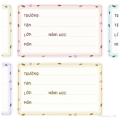 Set 12 Nhãn vở BOTANICAL Thực Vật - In tên theo yêu cầu | MADE BY AHN