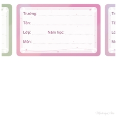 Set 12 Nhãn vở AURA GRADIENT (không môn) - In tên theo yêu cầu