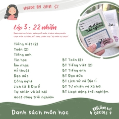 [NEW 2025] Nhãn vở DOODLE (môn học) lớp 1-12 - In tên theo yêu cầu - MADE BY AHN