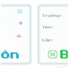 [NEW 2026] Nhãn vở PIXEL ART - dành riêng cho game thủ, fan retro Mario, Tetris, Pac-Man, In thông tin theo yêu cầu