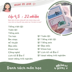 [NEW 2025] Nhãn vở DOODLE (môn học) lớp 1-12 - In tên theo yêu cầu - MADE BY AHN