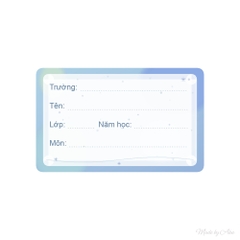 Set 12 Nhãn vở AURA GRADIENT (không môn) - In tên theo yêu cầu