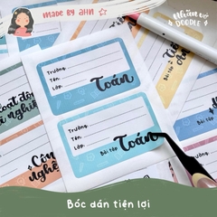[NEW 2025] Nhãn vở DOODLE (môn học) lớp 1-12 - In tên theo yêu cầu - MADE BY AHN