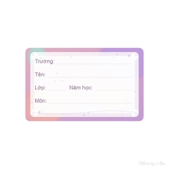Set 12 Nhãn vở AURA GRADIENT (không môn) - In tên theo yêu cầu