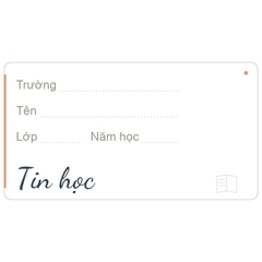 Nhãn vở KOREAN MINIMALIST môn học lớp 1-12 - In tên theo yêu cầu