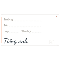 Nhãn vở KOREAN MINIMALIST môn học lớp 1-12 - In tên theo yêu cầu
