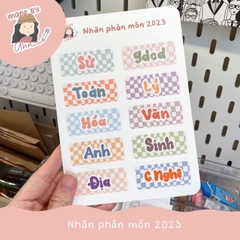 Nhãn phân môn 2023 sticker boc  dan MADE BY AHN thiết kế