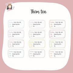 Set 12 Nhãn tên/Nhãn sách Minimalist sticker - in tên theo yêu cầu