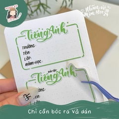 [UPDATE 2025] NHÃN VỞ MÔN HỌC 2024 - Kiểu chữ Calligraphy - IN TÊN RIÊNG theo yêu cầu - MADE BY AHN thiết kế