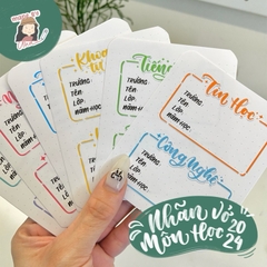 [UPDATE 2025] NHÃN VỞ MÔN HỌC 2024 - Kiểu chữ Calligraphy - IN TÊN RIÊNG theo yêu cầu - MADE BY AHN thiết kế