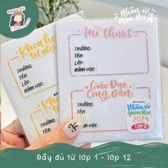 [UPDATE 2025] NHÃN VỞ MÔN HỌC 2024 - Kiểu chữ Calligraphy - IN TÊN RIÊNG theo yêu cầu - MADE BY AHN thiết kế