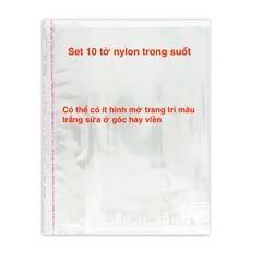 Set 10 tờ BAO TẬP xi măng craft, caro, nylon, nilon, ni lông trong suốt bọc, bao tập, bọc vở - TẶNG KÈM băng dính 2 mặt