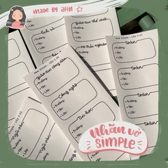 NHÃN VỞ Simple (Update 2024) sticker - In tên theo yêu cầu - MADE BY AHN thiết kế