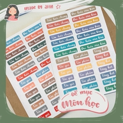 Sticker ĐỀ MỤC MÔN HỌC - MADE BY AHN thiết kế