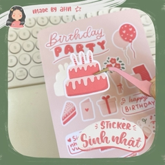 Sticker Sinh Nhật dễ thương trang trí thiệp, sổ tay, … MADE BY AHN thiết kế