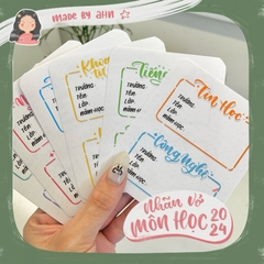 [UPDATE 2025] NHÃN VỞ MÔN HỌC 2024 - Kiểu chữ Calligraphy - IN TÊN RIÊNG theo yêu cầu - MADE BY AHN thiết kế