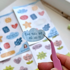 Set 2 tấm STICKER KHEN NGỢI decal dán thưởng con yêu em bé học sinh làm việc tốt - MADE BY AHN thiết kế