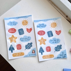 Set 2 tấm STICKER KHEN NGỢI decal dán thưởng con yêu em bé học sinh làm việc tốt - MADE BY AHN thiết kế