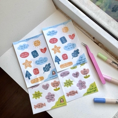 Set 2 tấm STICKER KHEN NGỢI decal dán thưởng con yêu em bé học sinh làm việc tốt - MADE BY AHN thiết kế