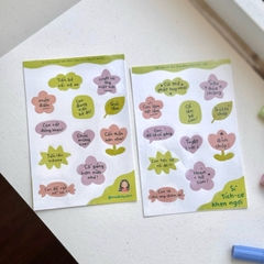 Set 2 tấm STICKER KHEN NGỢI decal dán thưởng con yêu em bé học sinh làm việc tốt - MADE BY AHN thiết kế