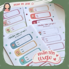 Set 20 NHÃN TÊN URGO dán vở sách đồ dùng học tập - MADE BY AHN thiết kế