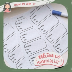 Set 12 Nhãn tên/Nhãn sách Minimalist sticker - in tên theo yêu cầu
