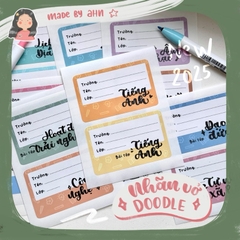 [NEW 2025] Nhãn vở DOODLE (môn học) đầy đủ từ lớp 1 đến 12 - In tên theo yêu cầu - MADE BY AHN thiết kế