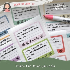 |NEW 2025| Set 12 Nhãn vở DOODLE (không môn) - In tên riêng theo yêu cầu - MADE BY AHN thiết kế