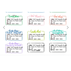 [UPDATE 2025] NHÃN VỞ MÔN HỌC 2024 - Kiểu chữ Calligraphy - IN TÊN RIÊNG theo yêu cầu - MADE BY AHN thiết kế