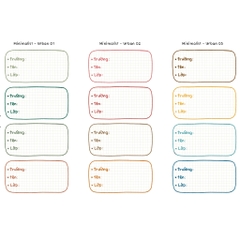 Set 12 Nhãn tên/Nhãn sách Minimalist sticker - in tên theo yêu cầu