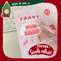 Sticker Sinh Nhật dễ thương trang trí thiệp, sổ tay, … MADE BY AHN thiết kế