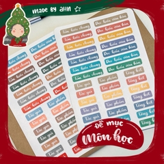 Sticker ĐỀ MỤC MÔN HỌC - MADE BY AHN thiết kế