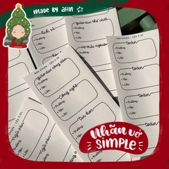 NHÃN VỞ Simple (Update 2024) sticker - In tên theo yêu cầu - MADE BY AHN thiết kế